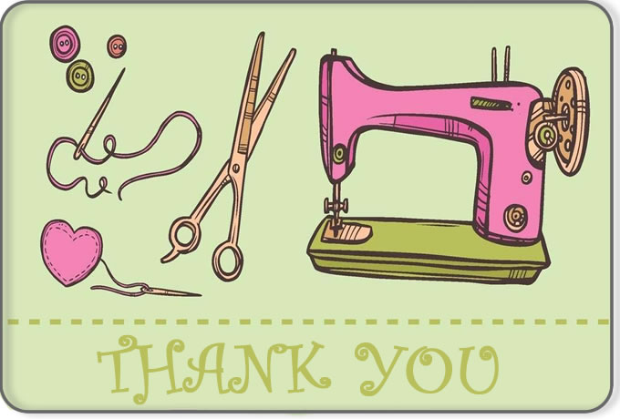 Thank You Gift Cards & E-Cards For Sewing Lovers