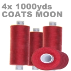 4x Large 1000yds Polyester Overlocking Thread Red
