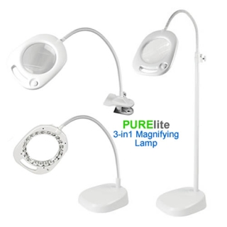Purelite 3-In-1 Magnifying Lamp Floor Or Table Standing