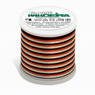 Madeira Multi Rayon Thread 200m - 2054 Burgundy/ Tan/ Black