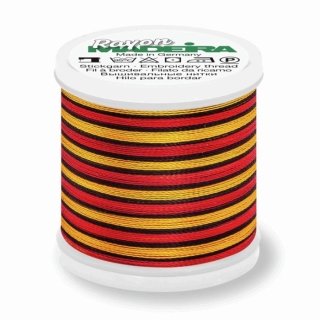 Madeira Multi Rayon Thread 200m - 2145 Gold/ Black/Red