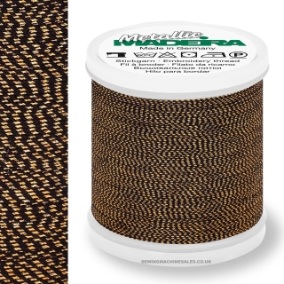 Madeira Twisted Metallic 200m Thread - 425 Black/Gold