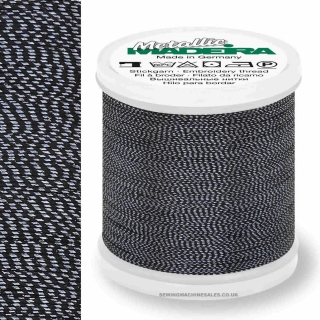Madeira Twisted Metallic 200m Thread - 460 Black/Blue