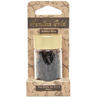 Black assorted safety pins