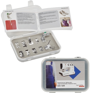 Gift box of 10 x presser feet for Bernette B33 and B35 sewing machines