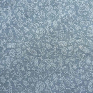 House and Home Blue/White Foliage 100% Cotton Fabric