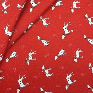 Christmas Pets in Dalmatians Print 100% Cotton Fabric