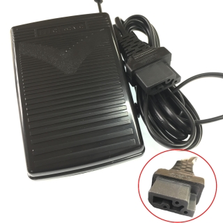 Electronic foot control with 3-pin socket to sewing machine