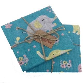 Blue Elephants Children's Design Fat Quarter