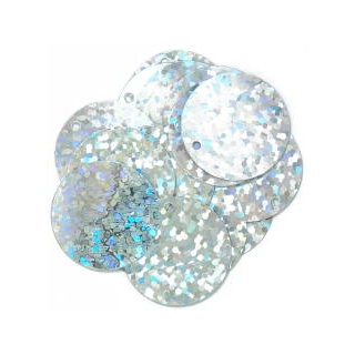 Hologram Sparkles 20mm: Silver