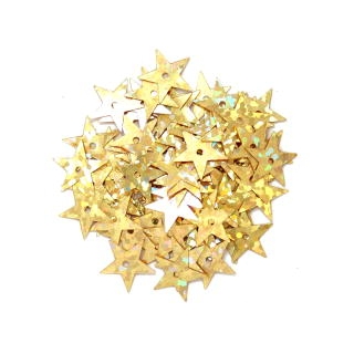 Sequin Hologram Stars 10mm in Gold