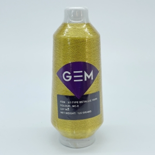 Bright Gold 5000m Polyester Rayon GEM Metallic Machine Embroidery Thread