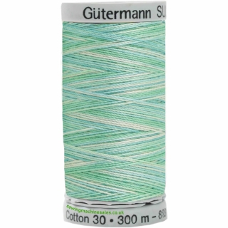 Gutermann Sulky Cotton Thread 300M Green, Silver Col.4015