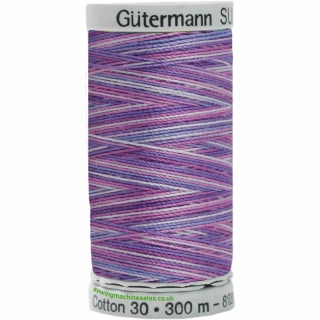 Gutermann Sulky Cotton Thread 300M Blue, Mixed Purple Col.4032