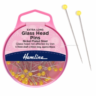 Long Quilting Pins with Glass Head