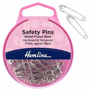 Silver safety pins 27mm