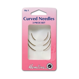 Curved hand sewing needles