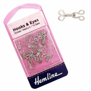 Hook and Eyes medium size 2, in sliver