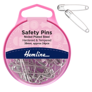 Silver safety pins 38mm