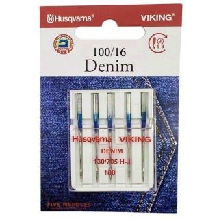 Husqvarna Denim Needles Size 100/16 Pack of 5