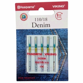 Husqvarna Denim Needles Size 110/18 Pack of 5