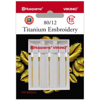 Husqvarna Titanium Embroidery Needles Size 80/12