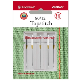Husqvarna Topstitch Needles Size 80/12 5 pack