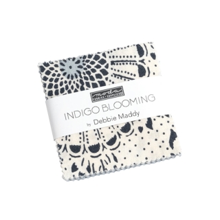 Indigo Blooming Mini Charm Pack by Moda, designed by Debbie Maddy
