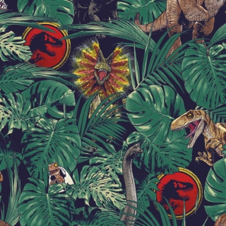 Jurassic Park Jungle Dinosaur Fabric
