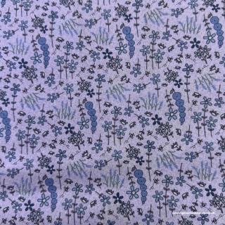 Lynette Anderson Favourites Purple Floral Print 100% Cotton Fabric