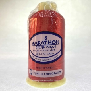Marathon Machine Embroidery Thread Lava Red 1049 1000m Rayon Thread