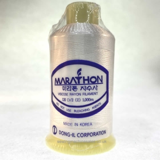 Marathon Machine Embroidery Thread White 1179 1000m Rayon Thread