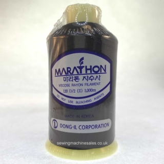 Marathon Machine Embroidery Thread Black 1180 1000m Rayon Thread