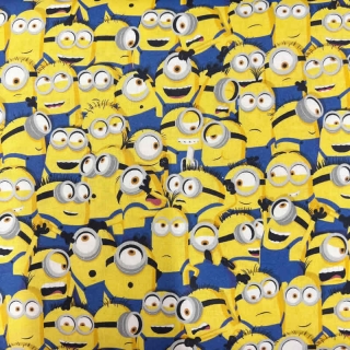 Minions Crowd Cotton Fabric