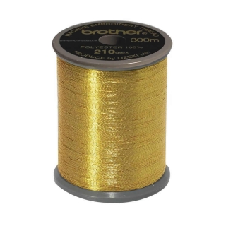 Brother Metallic Embroidery Thread. 300m Col.998 Deep Gold