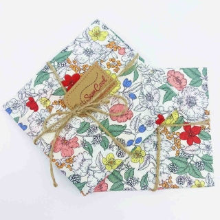 Multi Coloured Illustrated Floral Fat Quarter