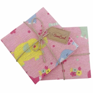Pink Elephants Children's Design Fat Quarter
