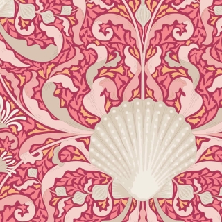 Tilda Pink Scallop Shell Cotton Fabric