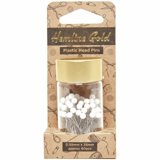 White plastic head pins