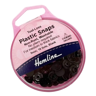 Tool-Less black 13mm plastic snaps