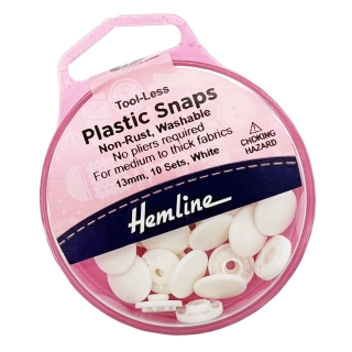 Tool-Less white 13mm plastic snaps