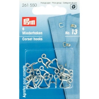 Prym Corset Hooks & Eyes Silver