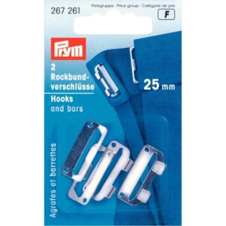 Prym Skirt Waistband Fastners Steel 25mm Silver