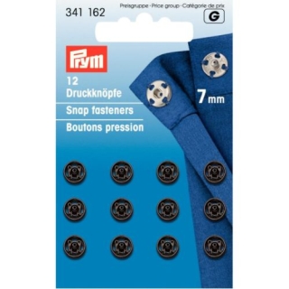 Prym Sew-on Snap Fasteners Black 7mm