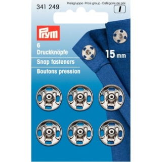 Prym Sew-on Snap Fasteners Silver 15 Mm