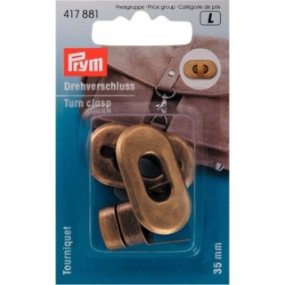 Prym Turn Clasp For Bags Antique Brass