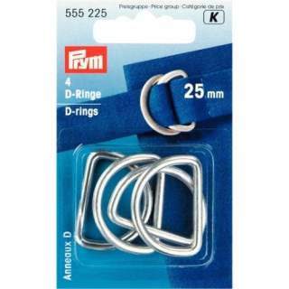 Prym D-Rings 25mm Silver
