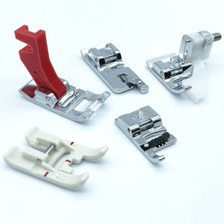 Image shows the slant shank attached to a regular top loading foot