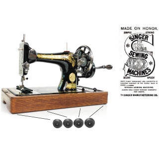 Pack of 4 rubber feet for wood base of vintage sewing machine