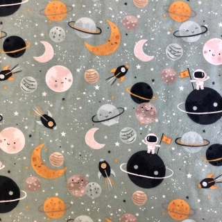 Starry Adventure Outer Space 100% Cotton Flannel Fabric